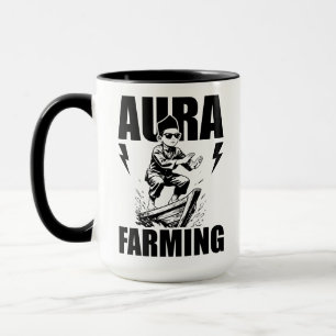 Taza Barco de Aura Farming Meme Viral Niño Indonesio