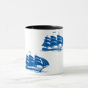 Taza Barco de Vela Antiguo Clipper Náutico Oceánico