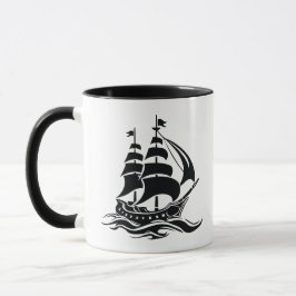 Taza Barco de Vela de Sombra – Ilustración Oceánica Vin