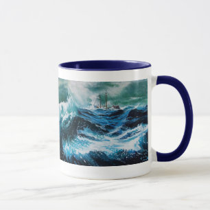 Taza Barco en el mar en tormenta