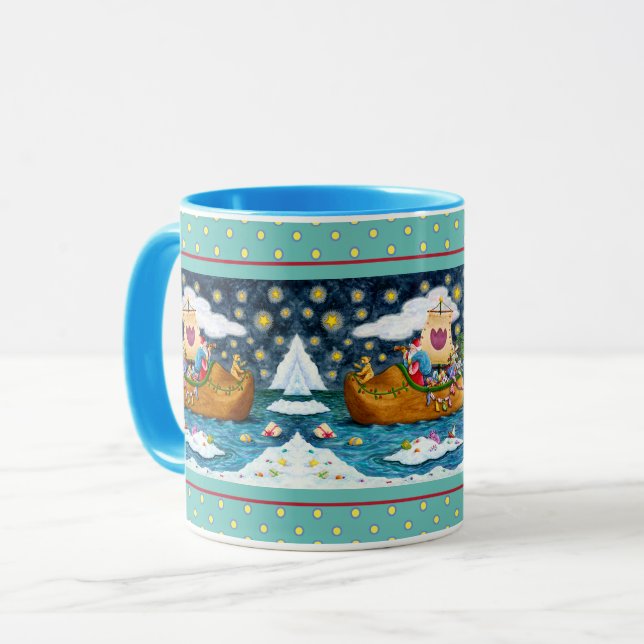TAZA BARCO HOLANDÉS SHOE SANTA, ICEBERGS, BALLENA, OSO  (Anverso izquierdo)