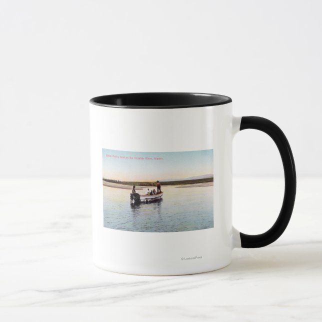 Taza Barco pesquero esquimal en el río (Derecha)