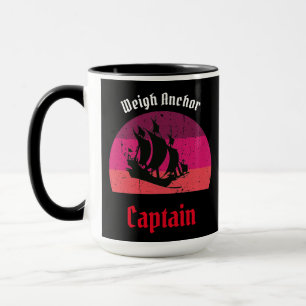 Taza Barco pirata rosado al atardecer