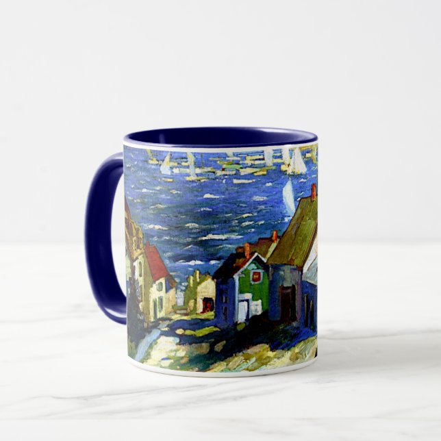 Taza Barcos de vela cerca del puerto, arte fino, (Anverso izquierdo)