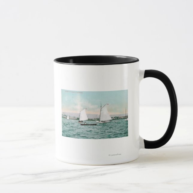 Taza Barcos de vela de Alameda Beach Alameda, CA (Derecha)