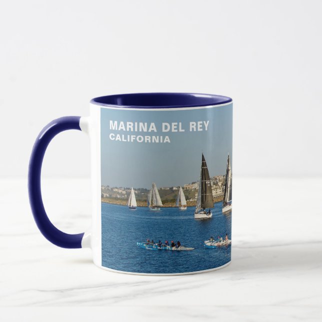 Taza Barcos de vela en el canal - Marina Del Rey, CA (Izquierda)