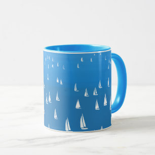 Taza Barcos de vela en el mar azul profundo - Regatta