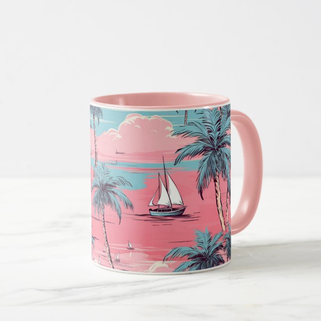 Taza Barcos de vela y palmeras (Anverso derecho)