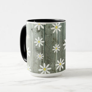 Taza Barn Board Daisy Flower
