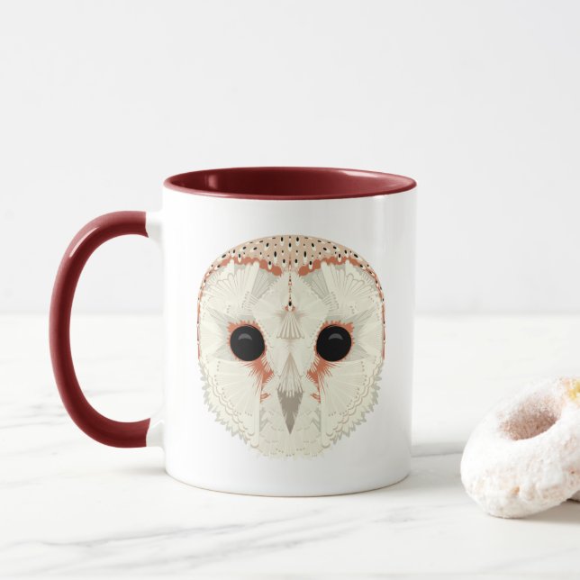 Taza Barn Owl Mug Dark Red (Con donut)