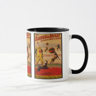 Taza Barnum y perros del fútbol del circo de Bailey