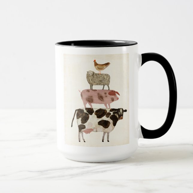 Taza Barnyard Buds: vaca, cerdo, oveja y gallina (Derecha)