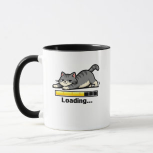 Taza Barra de carga de gato estirándose divertida cart 
