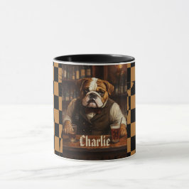 Taza Barrera de Bulldog de nombre personalizado