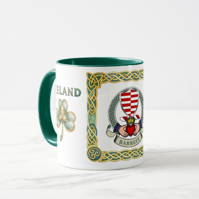 Taza Barrett Claddagh Escudo Irlandés (Anverso izquierdo)