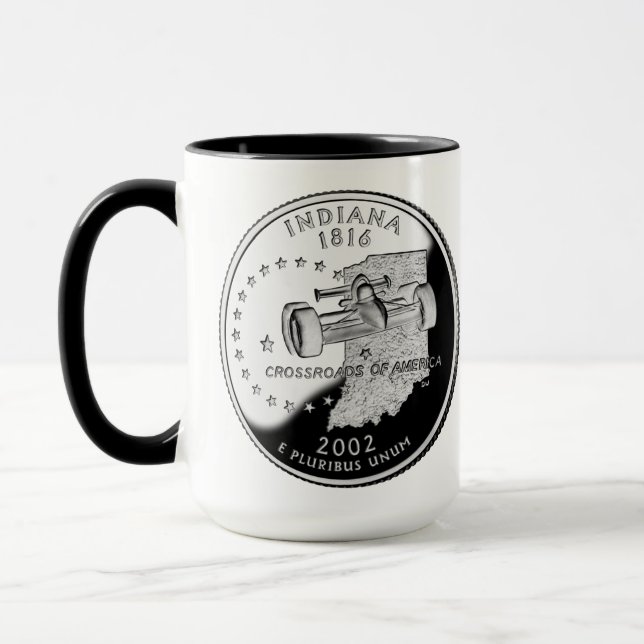 Taza Barrio Estatal de Indiana Faux del otro lado (Izquierda)