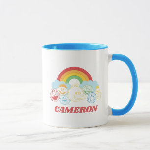 Taza Barrio Sésamo   Gráfico arcoiris   Añadir su nombr