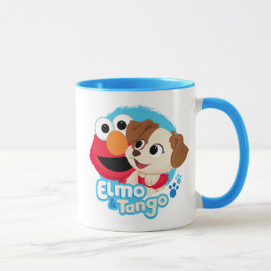Taza Barrio Sésamo   Insignia Elmo y Tango