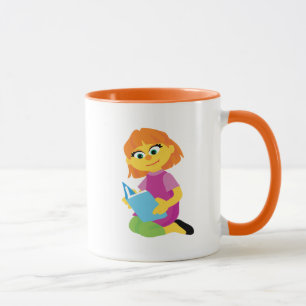 Taza Barrio Sésamo   Julia leyendo un libro