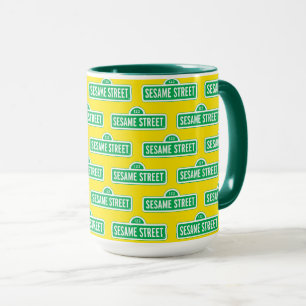 Taza Barrio Sésamo Logotipo verde
