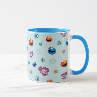 Taza Barrio Sésamo | Patrón de caras de los edificios d