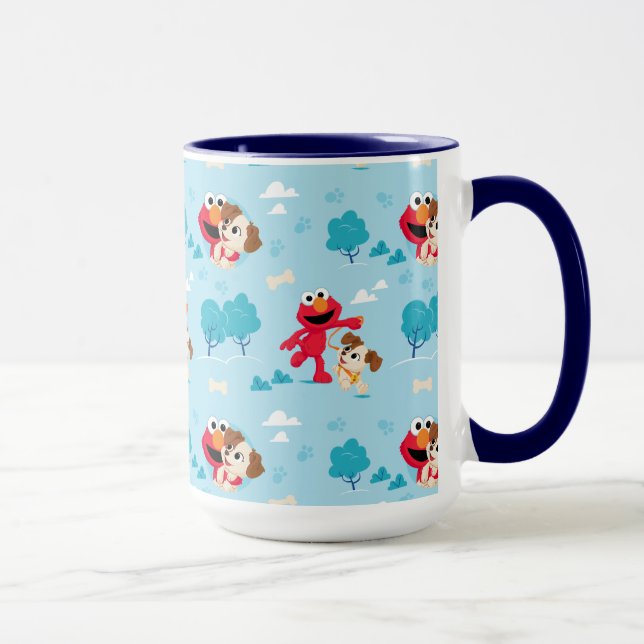 Taza Barrio Sésamo | Patrón de elmo y tango (Derecha)