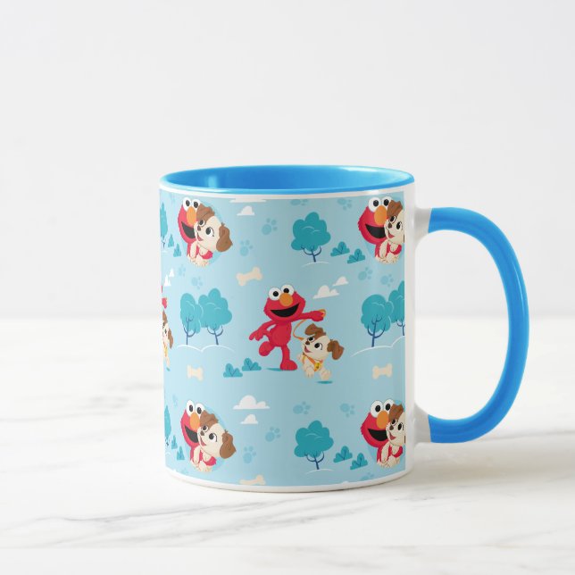 Taza Barrio Sésamo | Patrón de elmo y tango (Derecha)