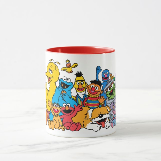 Taza Barrio Sésamo | Retrato de grupo Sesame Pals (Centro)