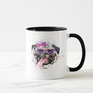 Taza Barro amasado rosado lindo de la acuarela
