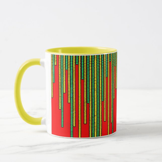 Taza barro combinado, tazón de diseño digital 3D, perfe (Izquierda)
