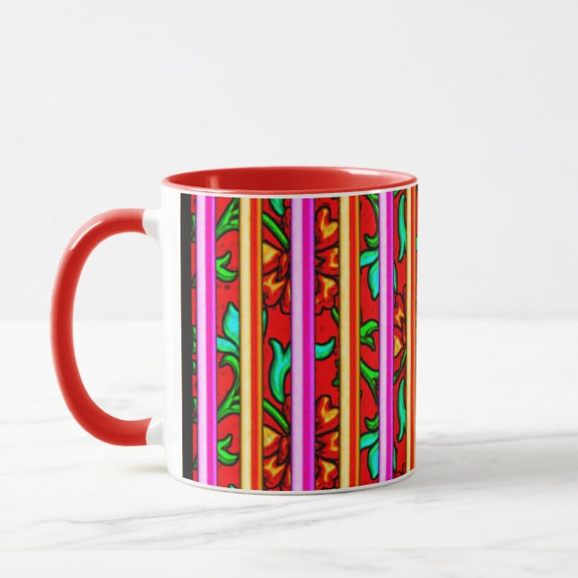 Taza barro combinado, tazón de diseño digital 3D, perfe (Izquierda)