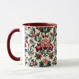 Taza Barroco italiano. Flores y hojas chic
