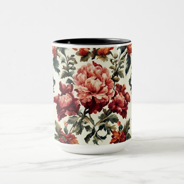 Taza Barroco italiano. Flores y hojas de moda (Centro)