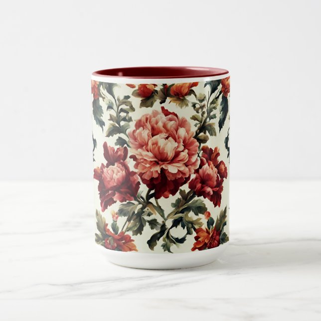 Taza Barroco italiano. Flores y hojas de moda (Centro)