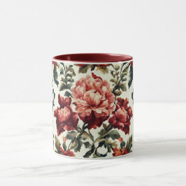 Taza Barroco italiano. Flores y hojas de moda