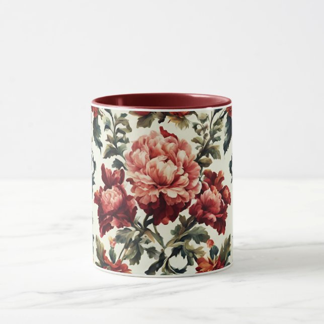 Taza Barroco italiano. Flores y hojas de moda (Centro)