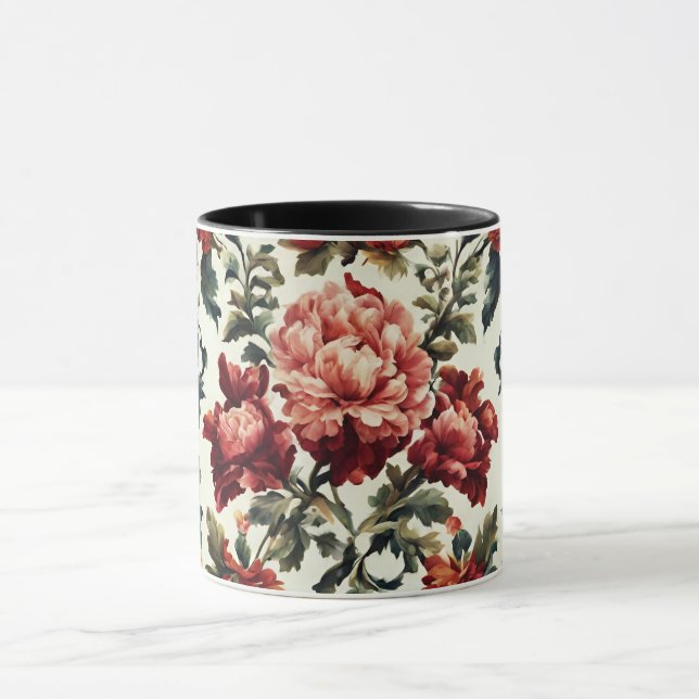 Taza Barroco italiano. Flores y hojas de moda (Centro)
