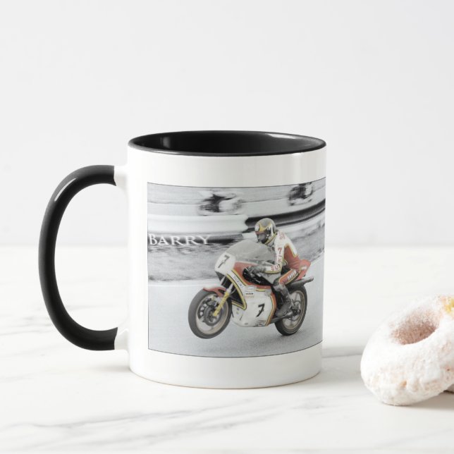 Taza Barry Sheene 2, la versión teñida a mano (Con donut)