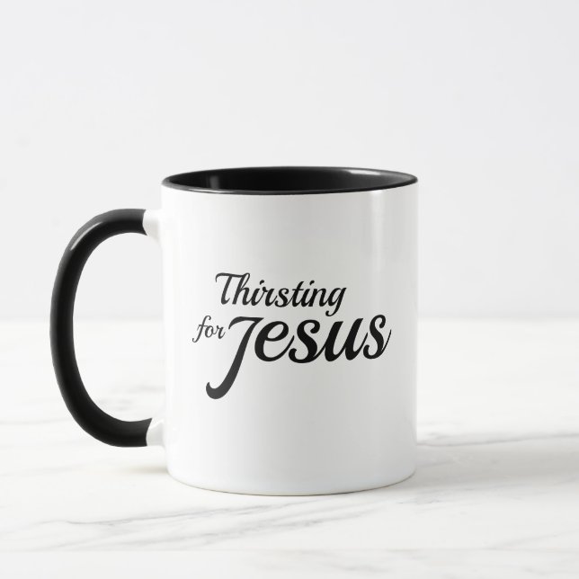 Taza basada en la fe religiosa sedienta de Jesús (Izquierda)