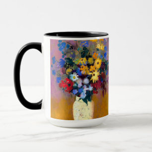 Taza Base blanca con flores Odilon Redon