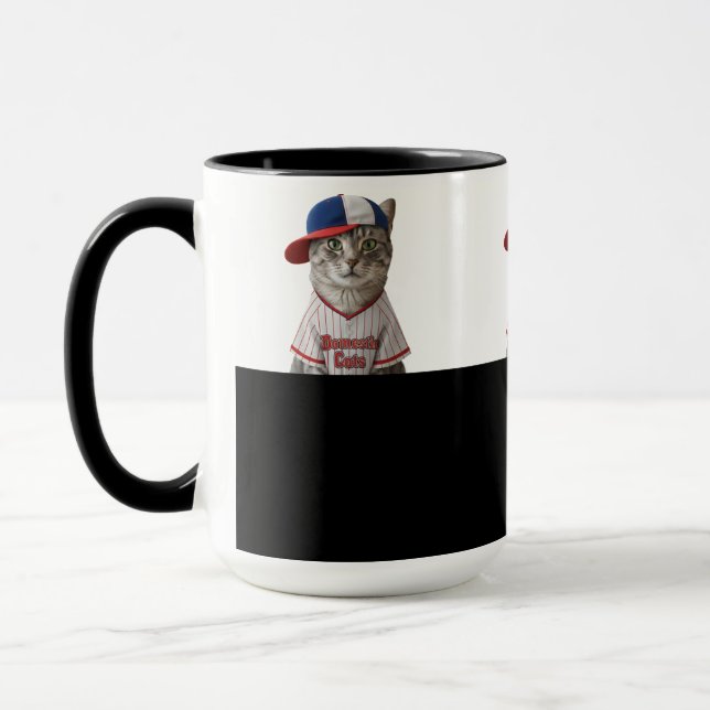 Taza Baseball Cat, Katze mit Basecap und Baseball Shirt (Izquierda)