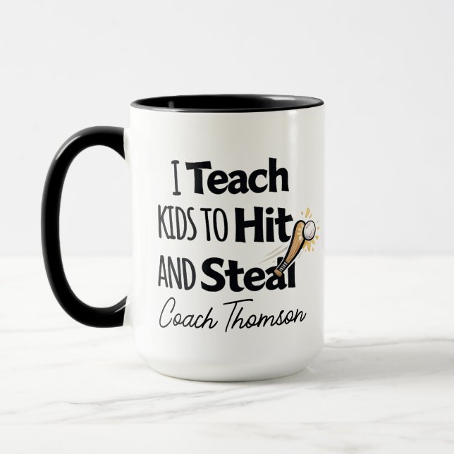 Taza Baseball Coach Coffee Mug, Gift For Baseball Coach (Izquierda)