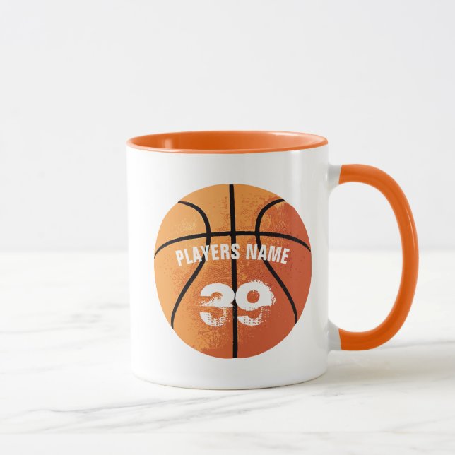 Taza Básquetbol (personalizado) tazón de café de dos to (Derecha)