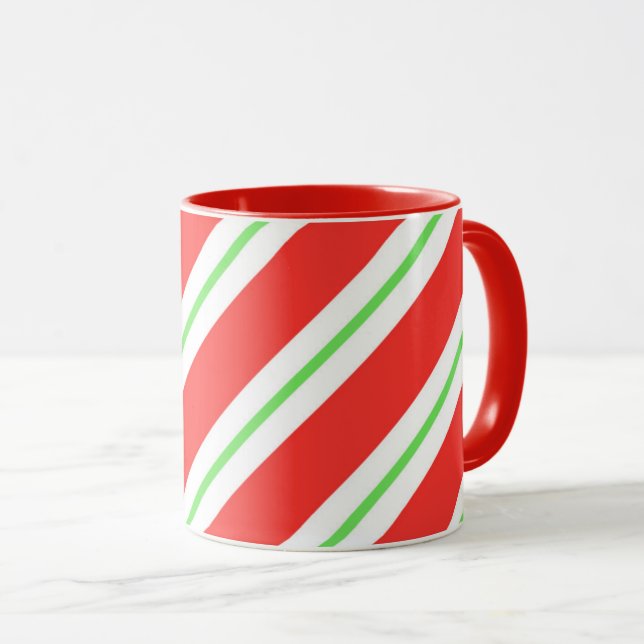 Taza Bastón del Taza-Caramelo del navidad rayado (Anverso derecho)