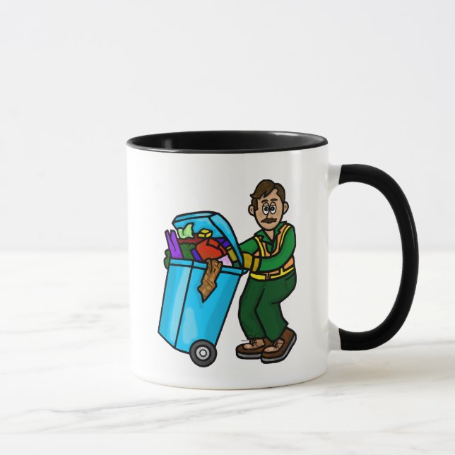 Taza Basura de piel de oliva Hombre Nombre Mug (Derecha)