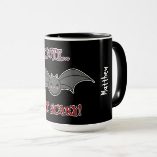 Taza Bat lindo pero asustado Añadir su nombre