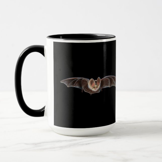 Taza Bat Pipistrellus pipipistrellus Ilustracion Negro (Izquierda)