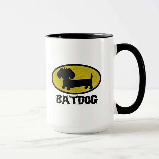 Taza Batdog Wiener Dog Café Tea Mug (Derecha)