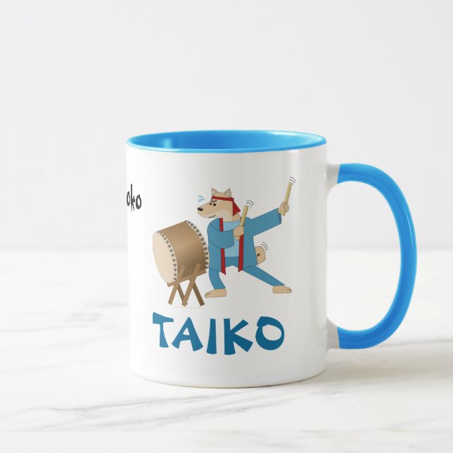 Taza Batería de Taiko del perro del dibujo animado del (Derecha)