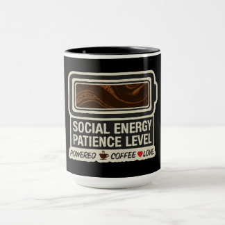 Taza Batería Social Impulsada por Café | Nivel de Energ